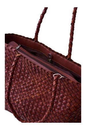 Vintage Mesh bordeaux leather tote bag DRAGON DIFFUSION | 8949BORDO